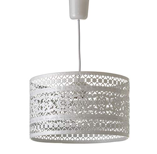 Lámpara de techo provenzal blanca de metal para la entrada France - Lola Derek