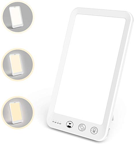 Lámpara de terapia de luz, Lámpara de Terapia de Luz 10,000 Lux SAD Tratamiento para el Trastorno Afectivo Estacional, control táctil, Ultravioleta libre de UV, para SAD/depresión, trastorno del sueño