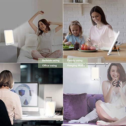 Lámpara de terapia de luz, Lámpara de Terapia de Luz 10,000 Lux SAD Tratamiento para el Trastorno Afectivo Estacional, control táctil, Ultravioleta libre de UV, para SAD/depresión, trastorno del sueño