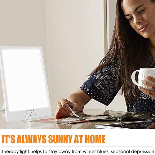 Lámpara de terapia de luz, Lámpara de Terapia de Luz 12000 Lux SAD Tratamiento para el Trastorno Afectivo Estacional, control táctil, Ultravioleta libre de UV,para SAD/depresión, trastorno del sueño