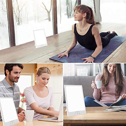 Lámpara de terapia de luz, Lámpara de Terapia de Luz 12000 Lux SAD Tratamiento para el Trastorno Afectivo Estacional, control táctil, Ultravioleta libre de UV,para SAD/depresión, trastorno del sueño
