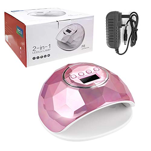 Lámpara de uñas LED UV 86W, secador de uñas más rápido para esmalte de gel, lámpara de curado de uñas con 4 temporizadores de ajuste automático de pantalla LCD para uñas y uñas de los pies (rosa)
