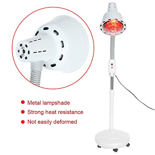 Lámpara Flexible de Rayos Calefacción de Infrarrojos para Termoterapia con Ruedas Omnidireccionales Temperatura Ajustable 275W