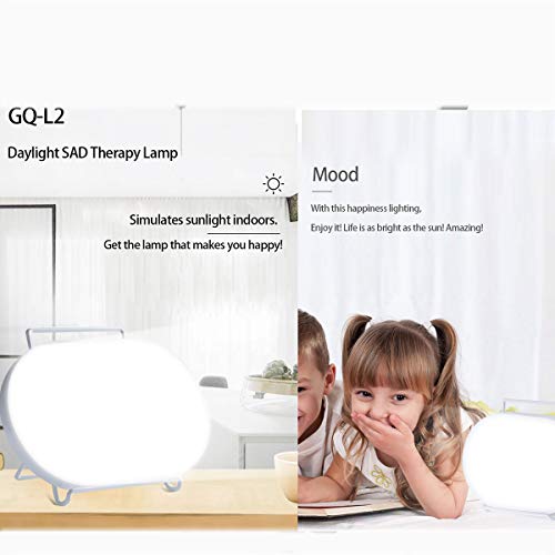 Lámpara Fototerapia 10000 Lux, Luz De Terapia Ultra Brillante Sin Per Depresión Estacional Con Colores Y 3 Brillo Ajustables Luz 6Configuraciones De Temporizador