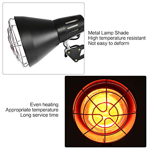 Lampara Infrarrojos Fisioterapia,Lámpara de Infrarrojos Masajem para Termoterapia Lámpara Luz Infrarroja, Cabeza Rotativa de La Lámpara para Salón de Belleza, 275W, 220V, Enchufe de la UE