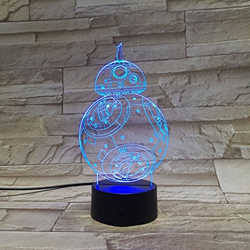 Lampara LED Star Wars BB-8 Cambia Color USB Luz Nocturna