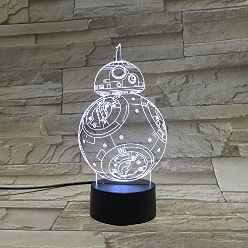 Lampara LED Star Wars BB-8 Cambia Color USB Luz Nocturna