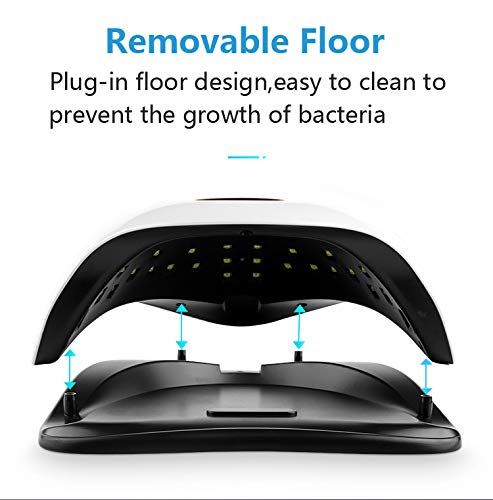 Lampara LED Uñas,Lámpara Secador de Uñas LED,168W Lámpara LED Uñas Pantalla LCD Secador de uñas de Botón Táctil Sensor Automático de infrarrojos, Lampara uñas con 4 Temporizador Profesional