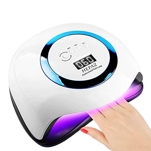 Lampara LED Uñas,Lámpara Secador de Uñas LED,168W Lámpara LED Uñas Pantalla LCD Secador de uñas de Botón Táctil Sensor Automático de infrarrojos, Lampara uñas con 4 Temporizador Profesional