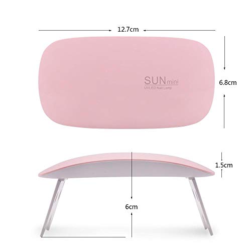 Lámpara led uv con cable micro usb portátil - máquina de secado de uñas blanca y rosa - Pack: mini blanco