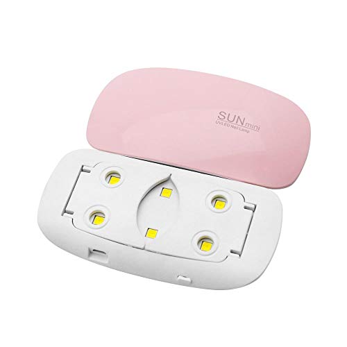Lámpara led uv con cable micro usb portátil - máquina de secado de uñas blanca y rosa - Pack: mini blanco