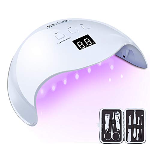 Lámpara LED UV Uñas SKYUV 48W Secador de Uñas para Manicura/Pedicura con 3Temporizadores, Con Sensor Automático y Pantalla LCD Para Manicura/Pedicure Nail Art en el Hogar y el Salón