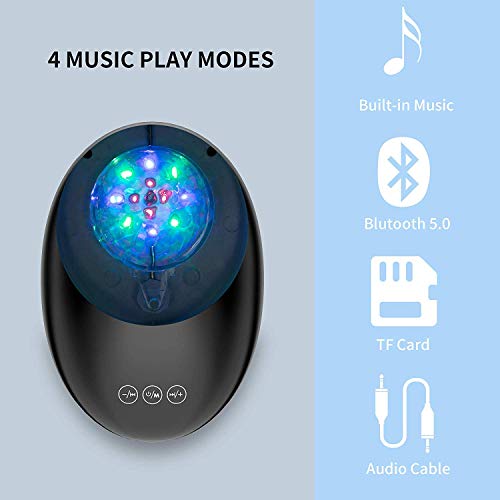 Lampara Proyector Océano Ola Bluetooth 5.0 , Lámpara Proyector Infantil Luz Nocturna con 360° Rotación y 8 Música, 8 Modos, con Control Remoto y Temporizador Proyector Noche Adultos Niños Regalo