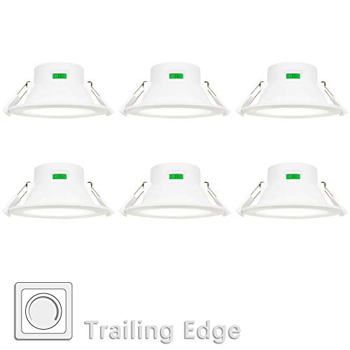 Lamparas de Techo Empotradas Focos de Plafon LED 10W Compatible con Interruptor Regulable Luz Calida y Fria Ajustable 220V-240V Diámetro de Agujero 90-105MM Lot de 6 de Enuotek