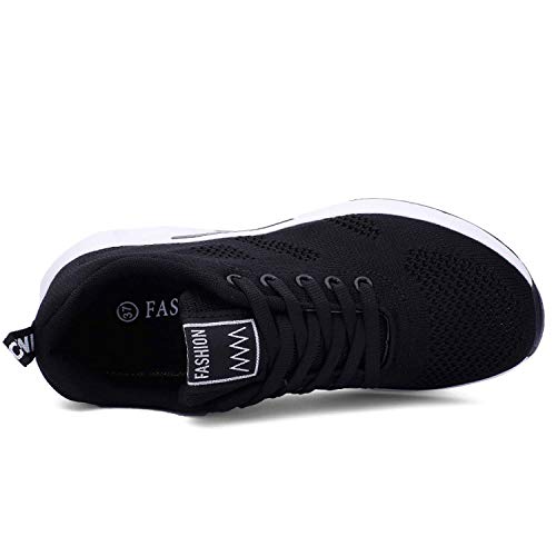 Lanchengjieneng Moda Mujer Entrenador de Running de Aire Transpirable Jogging Fitness Sneakers Casual Walking Shoes Negro EU 37