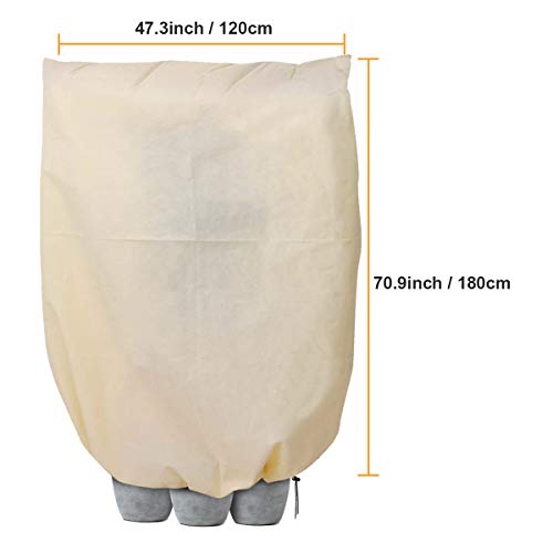 Landrip Saco Cubre Plantas 180 x 120CM, Manta Protectora para el frío para Plantas 70 g/m²