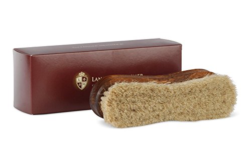 Langer & Messmer cepillo de zapatos Premium fabricado con pelo de caballo blanco para abrillantar zapatos: el cepillo lustrador de primera calidad para el cuidado profesional de los zapatos