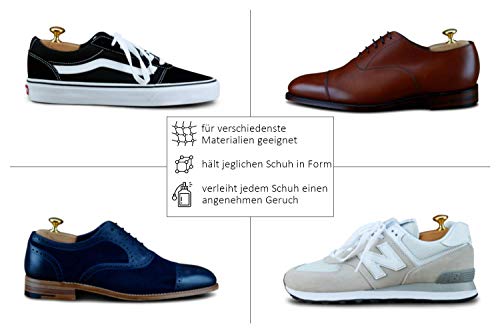 Langer & Messmer hormas para zapatos de madera de cedro (para hombre y mujer), incluye calzador pequeño de madera de cedro, perfecto para viajes tamaño 34-50, el original (38/39 EU)