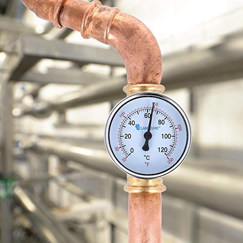 Lantelme Termómetro de calefacción 120 °C manga de inmersión termómetro de esfera de agua fría negro Termómetro de calefacción analógico bimetálico 4672