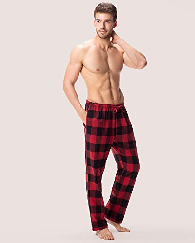 LAPASA PerfectSleep - Pijama de 100% Algodón Franela con Estampado Escocés para Hombre M39