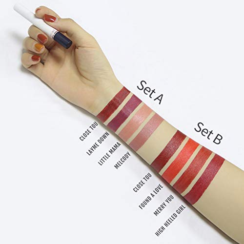 Lápiz labial mate Onkessy 4 piezas Tubo de tabaco Kit de lápiz labial Hidratante Suave y duradero Colorfast Lipstick Set adecuado como regalo para esposa y novia