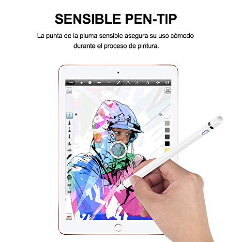 Lápiz Para Pantalla Táctil, Zspeed Lápiz Recargable de 1.5 mm de Punto Fino para Pintar Lápiz Digital Compatible con Todas las Tabletas con Pantalla Táctil y Teléfonos Móviles para Dibujar y Escribir.