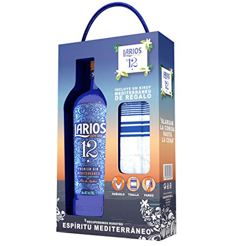 LARIOS 12 Ginebra Mediterránea + Pañuelos de Regalo, 40%, 700 ml