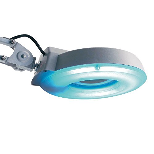 Laron S3201 - Lámpara de mesa con lupa para manicura (aumento de 8 dioptrías, diámetro del vidrio 12 cm)