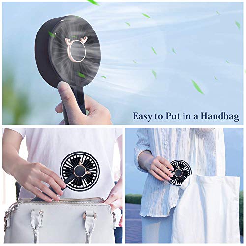 LARRY SHELL Mini Ventilador de Mano, pequeño Escritorio, Ventilador portátil USB Recargable, Funciona con batería, Mejora el Ventilador de enfriamiento de Escritorio Personal Super Cute para Regalo