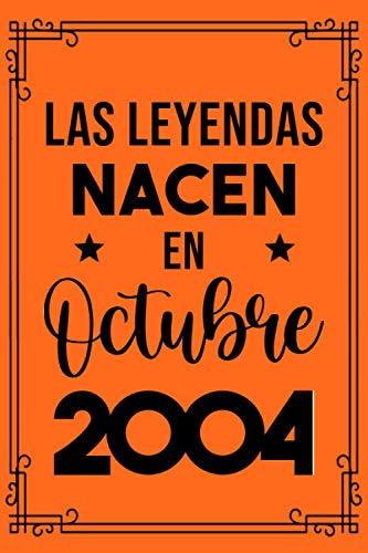 Las Leyendas Nacen En Octubre 2004: Regalo de cumpleaños de 16 años para mujeres cuaderno forrado cuaderno de cumpleaños regalo de cumpleaños para ... regalo de cumpleaños para niñas, tía, novia