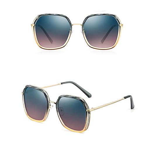 Las Mujeres Bicolor Gafas de Sol polarizadas UV400 Gafas de Sol Viajes Conducción Pesca Golf Lentes Gafas Colored Glasses (Color : B)