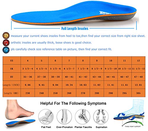 Las plantillas para el soporte del arco, las plantillas para los pies planos, la fascitis plantar, ayudan a aliviar el dolor en los pies de hombres y mujeres, adecuadas para todo tipo de zapatos
