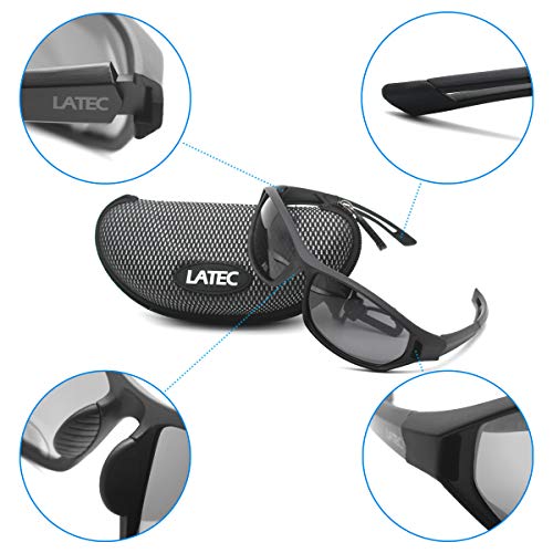 LATEC Gafas de Sol Deportivas, Gafas Ciclismo Polarizadas con Protección UV400 y TR90 Unbreakable Frame, para Hombres Mujeres al Aire Libre Deportes Pesca Esquí Conducción Golf Correr Ciclismo