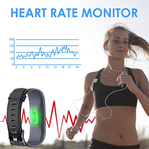 LATEC Pulsera Actividad, Pantalla de Color Reloj Inteligente Impermeable IP68 con Visualización del Tiempo 14 Modos de Multi-Deporte Pulsómetros Contador de Calorias Monitor
