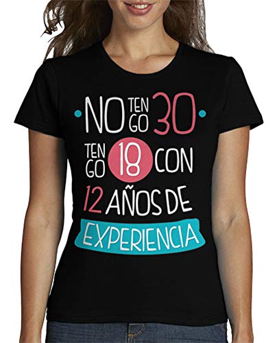 latostadora - Camiseta No Tengo 30 1989 para Mujer Negro L
