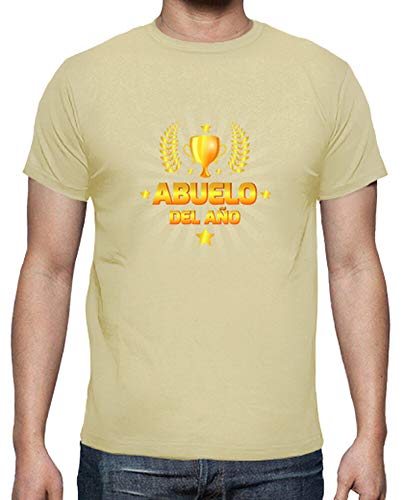 latostadora - Camiseta Premio Al Abuelo del Ano para Hombre Crema S