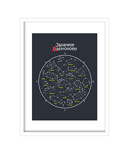 latostadora - Cuadro Gastronomiacute;a Japonesa Cuadro con Marco Blanco Vertical 3:4 (60 x 80 cm)