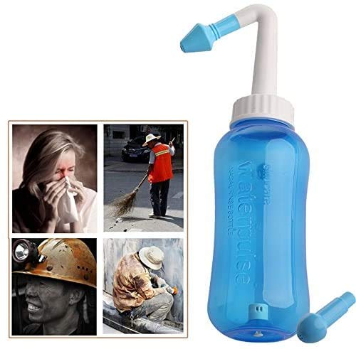 Lavado Nasal,Worsendy Limpiador Nasal,Botella de lavado nasal Yoga Nasal 300ml,Irrigación Nasal alérgica Tratamiento Para Adultos & Niños- Botella para limpieza de nariz