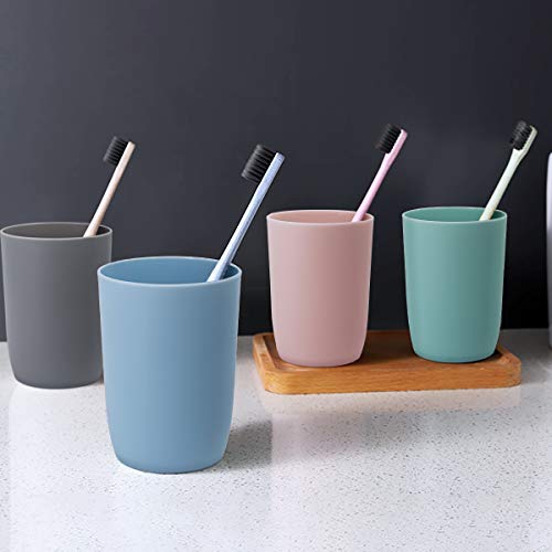 Lavavajillas de plástico vasos de viaje para enjuague bucal reutilizable taza de agua viaje camping portátil tazas de plástico de colores 4 colores 280 ml