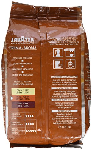 Lavazza Crema e Aroma - Café (1 kg, Coffee-beans, Marrón)
