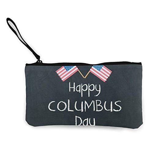 Lawenp Columbus Day Holiday 2018 Personalidad Mujeres Lindas 's Hombres' Bolsa de Lona Multiusos con Cremallera Bolsas de Maquillaje pequeñas de lonaCambio de lápiz Labial Tarjeta Monedero de Lona co