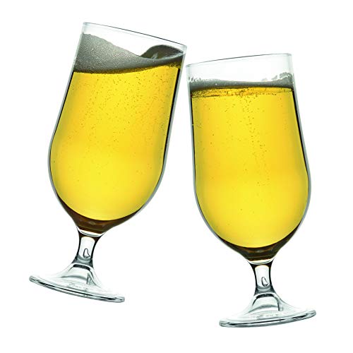 Lay-Z-Spa BWA0007 Vasos de Cerveza de plástico de policarbonato, Reutilizables y prácticamente irrompibles, Juego de 4, Transparente