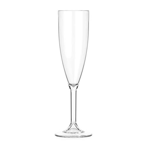Lay-Z-Spa BWA0008 - Juego de 4 copas de champán de policarbonato reutilizables y prácticamente irrompibles, transparente