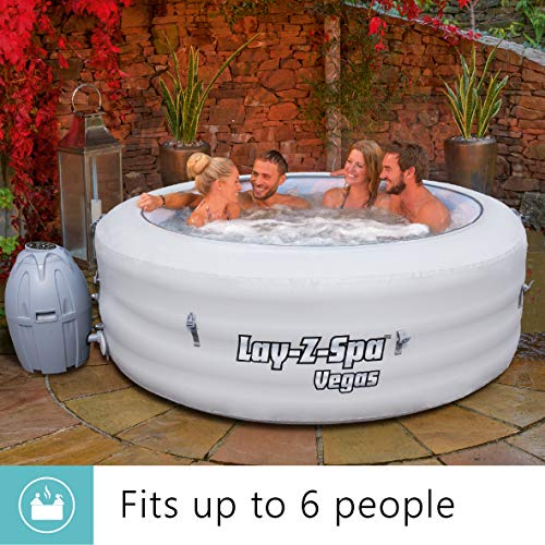 Lay-Z-Spa Vegas jacuzzi con spa inflable de Airjet, 4-6 personas, blanco