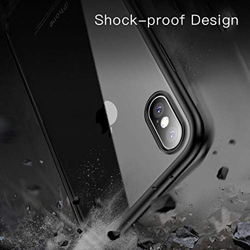 LAYJOY Funda iPhone XS, Funda iPhone X, Carcasa Ligera Silicona Negro Suave TPU Bumper y Transparente Duro PC Case Anti-Arañazos, Anti-Golpes Caso Cover 5.8'' - Clear