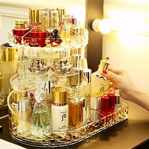 LBLA Organizador del Maquillaje,360 Grados Que Giran la Joyería Cosmético Organizador, 8 Capas Componen la Caja de Almacenaje