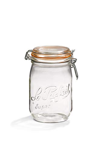 Le Parfait 3219002 Tarro hermeticos, 1 l, transparente, pack de 6