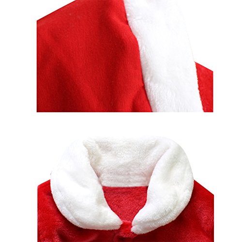 Le SSara Bebé 3pcs Navidad Santa Claus Traje Traje Sombrero + Capa + pantalón (12-18 Meses)