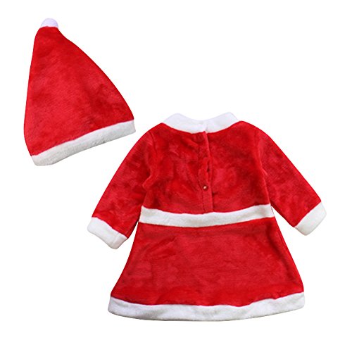 Le SSara Bebé Invierno Navidad Cosplay Vestido Traje recién Traje Sombrero 2pcs (6-12 Meses)