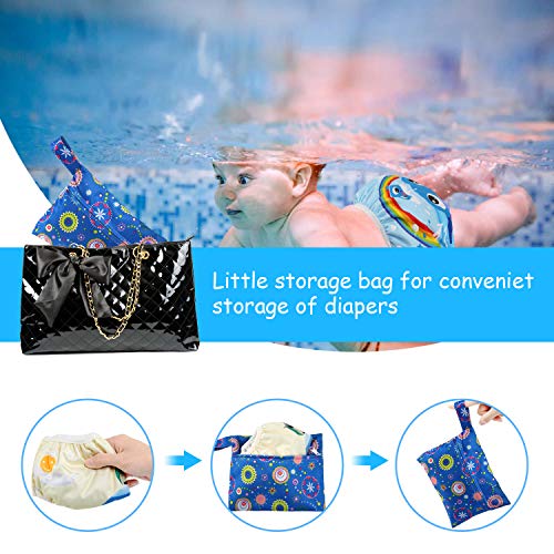 LEADSTAR Pañales de Natación Reutilizables, Bebes Bañador Nappy Pañales de Baño Bañador Reutilizable de Nadar de Bebé Pañal Lavable para Bebé niños niñas 0-3 Años, 2 Paquete